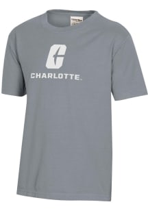 ComfortWash UNCC 49ers Youth Grey Garment Dyed Short Sleeve T-Shirt