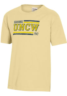 ComfortWash UNCW Seahawks Youth Yellow Garment Dyed Short Sleeve T-Shirt