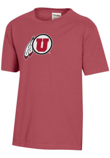 ComfortWash Utah Utes Youth Red Garment Dyed Short Sleeve T-Shirt