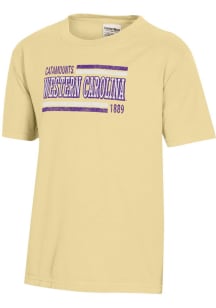 ComfortWash Western Carolina Youth Yellow Garment Dyed Short Sleeve T-Shirt