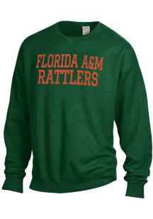 ComfortWash Florida A&amp;M Rattlers Mens Green Garment Dyed Long Sleeve Crew Sweatshirt