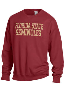 ComfortWash Florida State Seminoles Mens Red Garment Dyed Long Sleeve Crew Sweatshirt