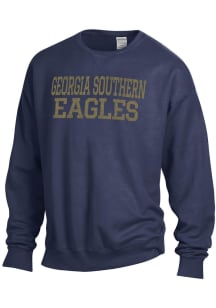 ComfortWash Georgia Southern Eagles Mens Blue Garment Dyed Long Sleeve Crew Sweatshirt
