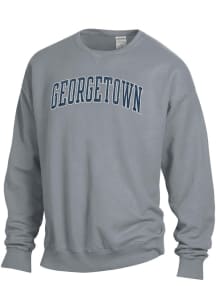 ComfortWash Georgetown Hoyas Mens Grey Garment Dyed Long Sleeve Crew Sweatshirt