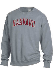 ComfortWash Harvard Crimson Mens Grey Garment Dyed Long Sleeve Crew Sweatshirt