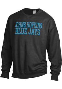 ComfortWash Johns Hopkins Blue Jays Mens Black Garment Dyed Long Sleeve Crew Sweatshirt