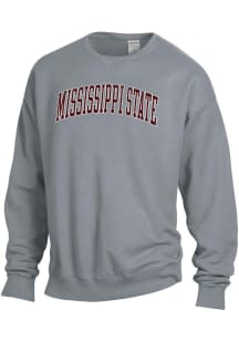 ComfortWash Mississippi State Bulldogs Mens Grey Garment Dyed Long Sleeve Crew Sweatshirt