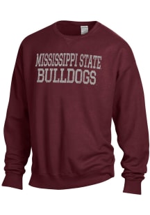 ComfortWash Mississippi State Bulldogs Mens Red Garment Dyed Long Sleeve Crew Sweatshirt