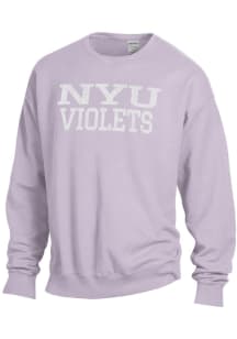 ComfortWash NYU Violets Mens Purple Garment Dyed Long Sleeve Crew Sweatshirt