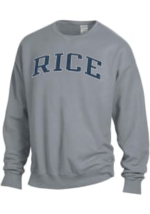ComfortWash Rice Owls Mens Grey Garment Dyed Long Sleeve Crew Sweatshirt
