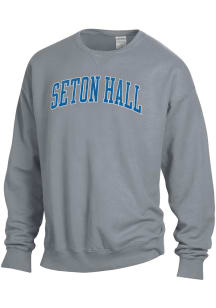 ComfortWash Seton Hall Pirates Mens Grey Garment Dyed Long Sleeve Crew Sweatshirt