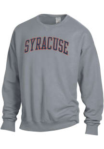 ComfortWash Syracuse Orange Mens Grey Garment Dyed Long Sleeve Crew Sweatshirt