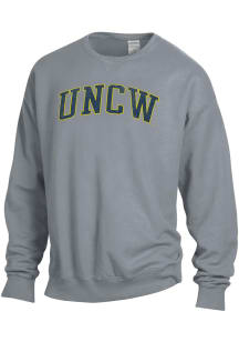 ComfortWash UNCW Seahawks Mens Grey Garment Dyed Long Sleeve Crew Sweatshirt