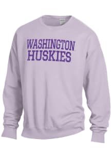 ComfortWash Washington Huskies Mens Purple Garment Dyed Long Sleeve Crew Sweatshirt