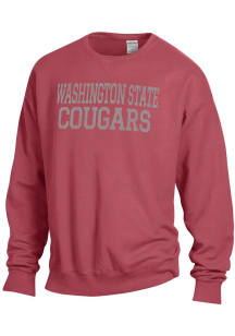 ComfortWash Washington State Cougars Mens Red Garment Dyed Long Sleeve Crew Sweatshirt