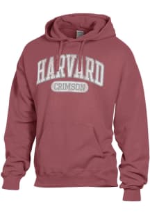 ComfortWash Harvard Crimson Mens Red Garment Dyed Long Sleeve Hoodie