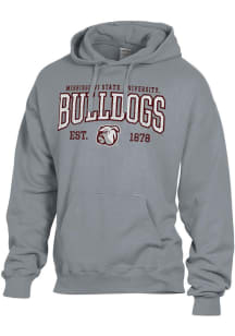 ComfortWash Mississippi State Bulldogs Mens Grey Garment Dyed Long Sleeve Hoodie