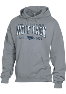 ComfortWash Nevada Wolf Pack Mens Grey Garment Dyed Long Sleeve Hoodie
