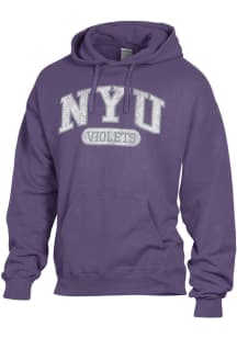 ComfortWash NYU Violets Mens Purple Garment Dyed Long Sleeve Hoodie