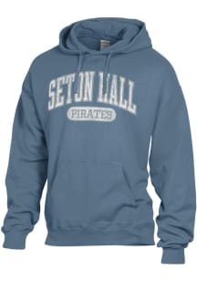 ComfortWash Seton Hall Pirates Mens Blue Garment Dyed Long Sleeve Hoodie