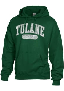 ComfortWash Tulane Green Wave Mens Green Garment Dyed Long Sleeve Hoodie