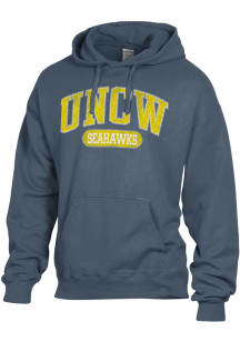 ComfortWash UNCW Seahawks Mens Blue Garment Dyed Long Sleeve Hoodie