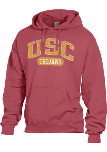 ComfortWash USC Trojans Mens Red Garment Dyed Long Sleeve Hoodie
