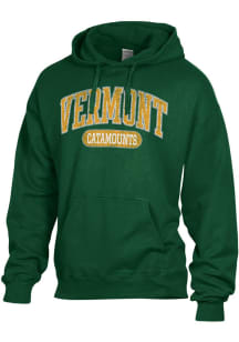 ComfortWash Vermont Catamounts Mens Green Garment Dyed Long Sleeve Hoodie