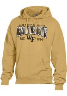 ComfortWash Wake Forest Demon Deacons Mens Yellow Garment Dyed Long Sleeve Hoodie