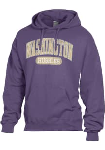 ComfortWash Washington Huskies Mens Purple Garment Dyed Long Sleeve Hoodie