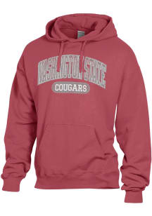 ComfortWash Washington State Cougars Mens Red Garment Dyed Long Sleeve Hoodie