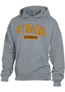 ComfortWash Wyoming Cowboys Mens Grey Garment Dyed Long Sleeve Hoodie
