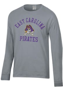 ComfortWash East Carolina Pirates Grey Garment Dyed Long Sleeve T Shirt