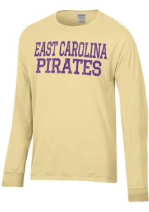 ComfortWash East Carolina Pirates Yellow Garment Dyed Long Sleeve T Shirt