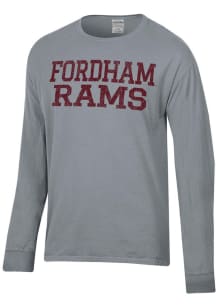 ComfortWash Fordham Rams Charcoal Garment Dyed Long Sleeve T Shirt