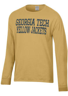 ComfortWash GA Tech Yellow Jackets Yellow Garment Dyed Long Sleeve T Shirt