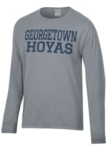 ComfortWash Georgetown Hoyas Grey Garment Dyed Long Sleeve T Shirt
