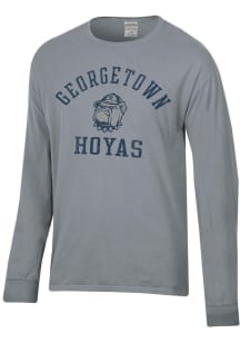 ComfortWash Georgetown Hoyas Grey Garment Dyed Long Sleeve T Shirt