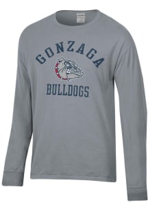 ComfortWash Gonzaga Bulldogs Grey Garment Dyed Long Sleeve T Shirt