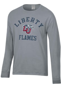 ComfortWash Liberty Flames Grey Garment Dyed Long Sleeve T Shirt