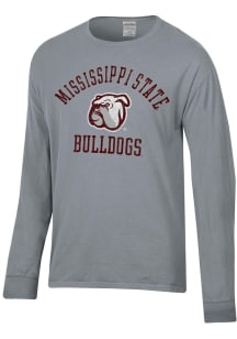 ComfortWash Mississippi State Bulldogs Grey Garment Dyed Long Sleeve T Shirt