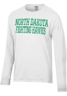 ComfortWash North Dakota Fighting Hawks White Garment Dyed Long Sleeve T Shirt