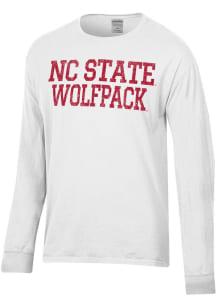 ComfortWash NC State Wolfpack White Garment Dyed Long Sleeve T Shirt