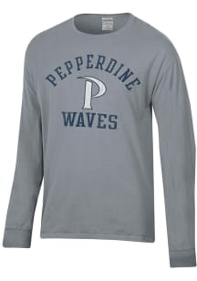 ComfortWash Pepperdine Waves Grey Garment Dyed Long Sleeve T Shirt