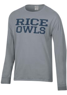 ComfortWash Rice Owls Grey Garment Dyed Long Sleeve T Shirt