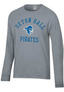 ComfortWash Seton Hall Pirates Grey Garment Dyed Long Sleeve T Shirt