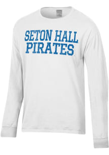 ComfortWash Seton Hall Pirates White Garment Dyed Long Sleeve T Shirt
