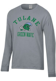 ComfortWash Tulane Green Wave Grey Garment Dyed Long Sleeve T Shirt