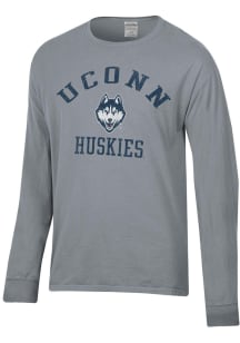ComfortWash UConn Huskies Grey Garment Dyed Long Sleeve T Shirt