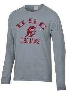 ComfortWash USC Trojans Grey Garment Dyed Long Sleeve T Shirt